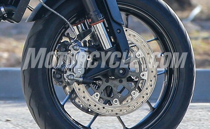 2018 ktm 790 duke spy shots, The radial mount J Juan calipers and WP fork are clearly visible in the spy shots of this base model 790