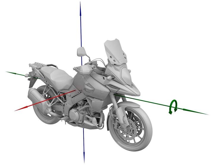 first look 2018 suzuki v strom 1000 and 1000xt, which measures roll pitch and yaw Sensors on the front and rear wheels continually measure wheel speeds at a rate of 50 times per second The wheel speed and IMU measurements plus the amount of brake lever or pedal pressure are calculated by the ABS control unit to instantly adjust the fluid pressure to the brake calipers as required Suzuki stresses not a linked one BUT when the computer senses you re being too greedy with the front brake it will automatically begin applying rear brake pressure to stabilize the vehicle Thanks to its new advanced ABS unit Suzuki says kickback through the lever and pedal is greatly reduced Sadly Suzuki remains philosophically opposed to allowing you to switch its ABS off