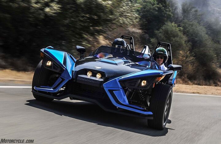 2018 polaris slingshot slr review, Are helmets required in a Slingshot Well that depends on the laws of each state and even then there s some confusion CHP officers we spoke to during our ride were unaware of the law in California but we believe helmets aren t necessary here in reverse trikes with seat belts Forged aluminum roll hoops will do more to protect your head in a rollover than any helmet could