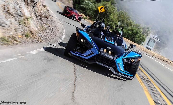 2018 polaris slingshot slr review, Slingshot drivers should be prepared for celebrity status attention including regular brandishing of smartphone cameras and the inundation of endless questions about the vehicle It s a stimulating antidote for anyone with middle child syndrome