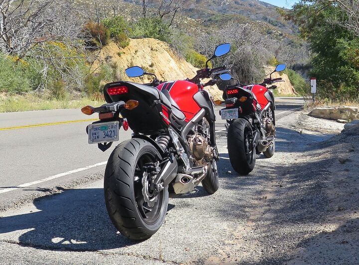 2018 honda cb650f first ride review, LED lights tail and head Rear spring preload is the only suspension adjustment My 170 pound payload needed none extra