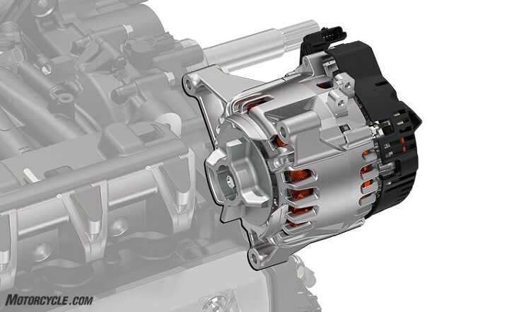 first look 2018 honda gold wing and gold wing tour, How serious was Honda about compact packaging and saving weight The Gold Wing s starter motor and alternator are contained within the same unit saving 5 3 pounds