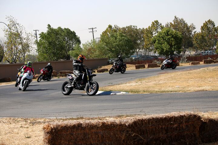 superbike coach cornering school, Follow the leader Can shows students ideal lines around the Little Stockton 99 Kart and Motorcycle track