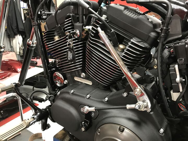 the harley davidson sportster brewtown throwdown, The kickstand turned shifter may not be the prettiest part of the motorcycle but keeping budget in mind and using parts we already had it would do just fine After all this is a chopper
