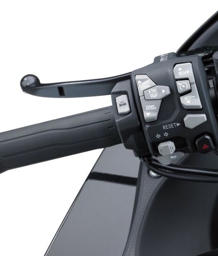 2018 kawasaki h2 sx se first ride review, Over there on the left cluster you ll find the controls for Kawasaki s first cruise control on a sportbike just inboard from the rocker switch that adjusts all its other electronic aids No backlighting though so good luck adjusting after dark The three setting heated grips standard on this SE have their own dedicated button exactly where it should be and there s a 12v outlet right up there under the speedo too No infotainment though Sorry Dual secondary balancers make this one smoooth four cylinder Vibration through grips and other contact points is negligible What s the transcontinental record at these days