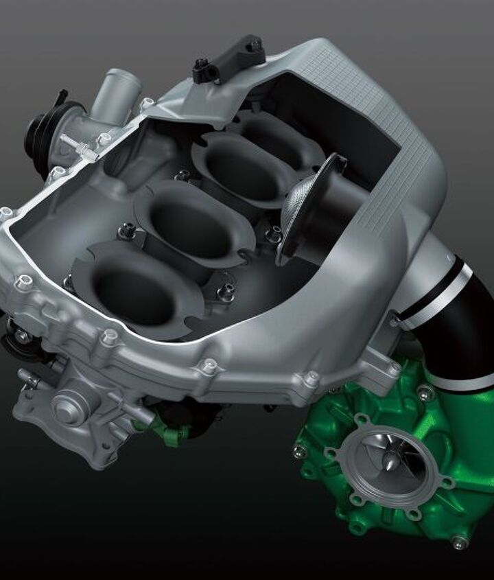 2018 kawasaki h2 sx se first ride review, The street specific Ninja H2 SX supercharger design and tuning were developed by Kawasaki Heavy Industries Ltd to showcase its in house knowledge of forced induction High efficiency and minimal heat gain aided by the use of this aluminum airbox and good airflow through the trellis frame eliminate the need for an intercooler and let the impeller be placed in the best position to distribute compressed air to all four cylinders An ECU controlled blow off valve releases pressure in the intake chamber when the throttle is closed to prevent impeller surging and abnormal vibration A sound hole in the intake duct lets you hear the impeller chirping as it breaks the sound barrier when you roll off the gas at speed Or something like that I prefer to think of it as angel wings fluttering around my helmet