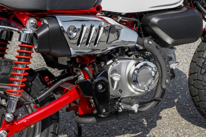 2018 honda monkey announced for europe, Mechanically the engine is similar to the one powering the Grom but for the Monkey Honda gave it a retro look with chromed engine that resemble classic Monkey models