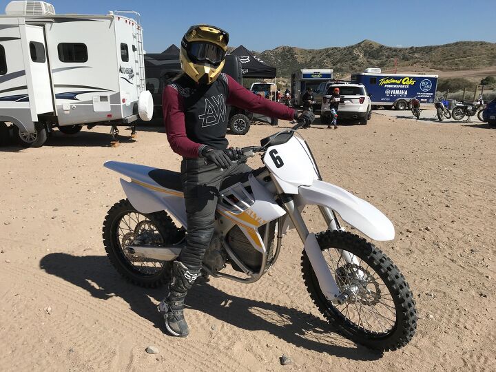 babes in the dirt iv a ladies only off road campout, Jaime one of the three co founders of ATWYLD threw a leg over and demoed an Alta MX She s wearing their new off road gear kit that will become available June 9th Check out ATWYLD s other riding gear here