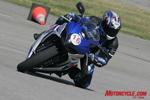 church of mo 2008 literbike shootout, The GSX R1000 is a dominating presence in racing for a reason The highly refined package of a superb chassis and an engine with meaty torque and a potent top end is a powerful combo