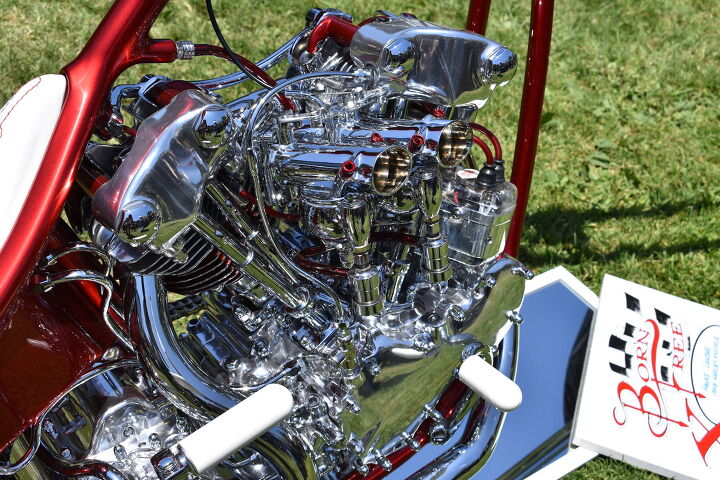 born free 10 photo recap, There s a lot going on here but there s so much chrome and polishing you can barely make out any details You ll have to click this one to zoom in and check out those dual Linkert carbs