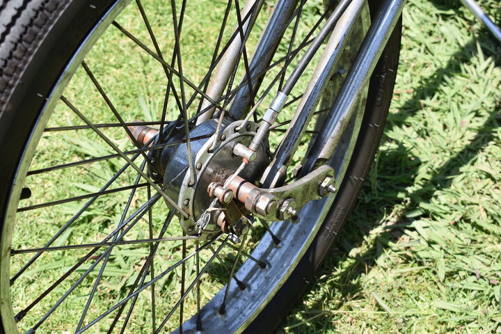 born free 10 photo recap, For a foot clutch jockey shift bike this brake is more for keeping the bike from rolling backwards on a hill than it is for bringing it to a stop