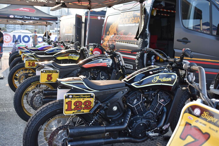 the rsd moto bay classic photo recap, The RSD Super Hooligan pit Racing flat track on big bikes like these is too much fun