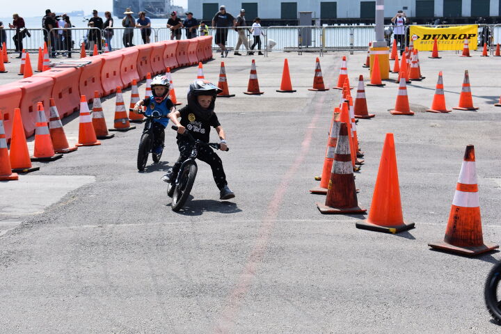 the rsd moto bay classic photo recap, There was also a course set up for the kids where they could ride Stacyc bikes electric powered balance bikes that allow the youngsters to practice balance turning throttle control and braking in preparation before riding real motorcycles