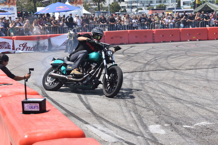 the rsd moto bay classic photo recap, He even drifted slideways around the entire flat track course which of course was asphalt but still a ton of fun to race on