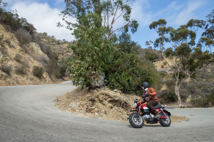 2019 honda monkey review first ride, Despite the Monkey s 46 5 inch wheelbase the wee Honda felt comfortably stable while zipping around the island