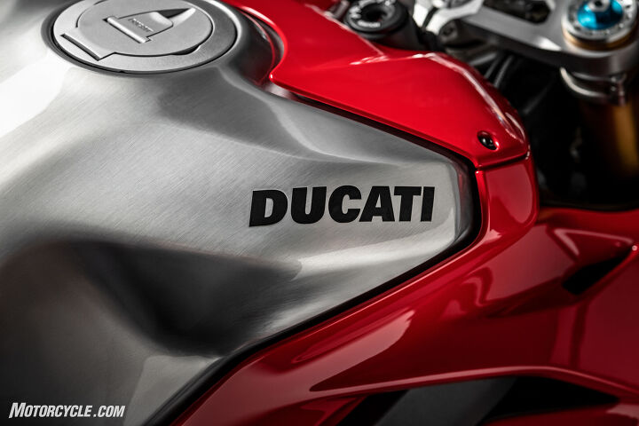 2019 ducati panigale v4 r unveiled at eicma, The aluminum fuel tank hangs out for everyone to see