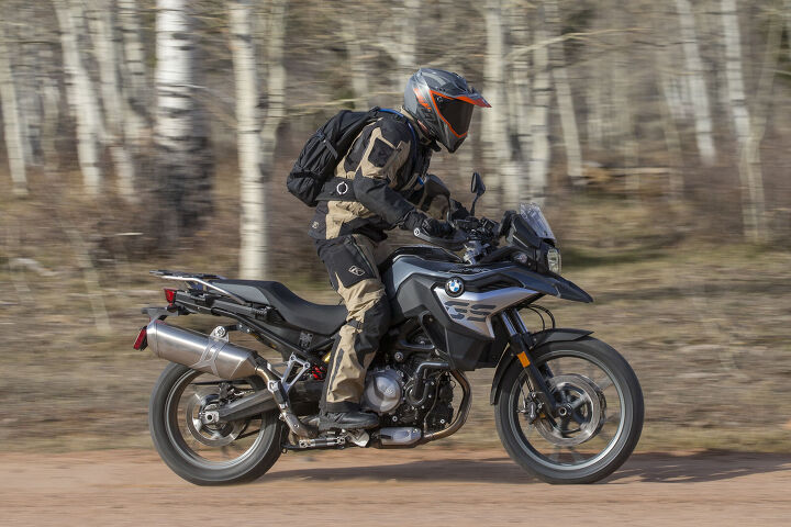 2019 bmw f 850 gs and f 750 gs review first ride, Note how much lower the brake pedal is under my right foot the black piece in front of the exhaust heat shield