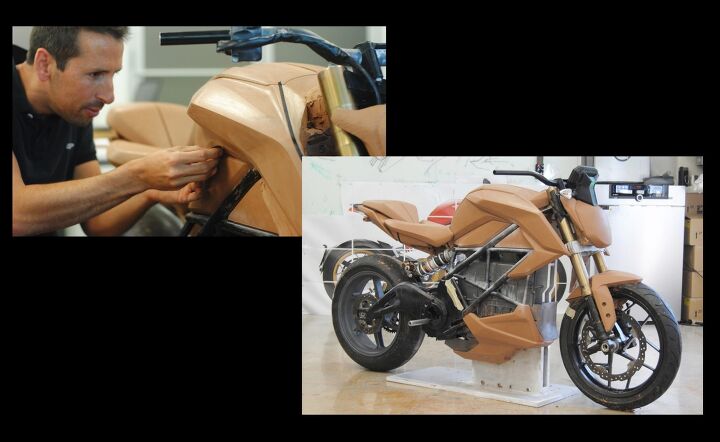 exclusive 2020 zero sr f review first ride, For the first time Zero made a clay model of the SR F design The designers combined 3D printed chassis and motor components and clay sculpting to move the idea out of the digital world