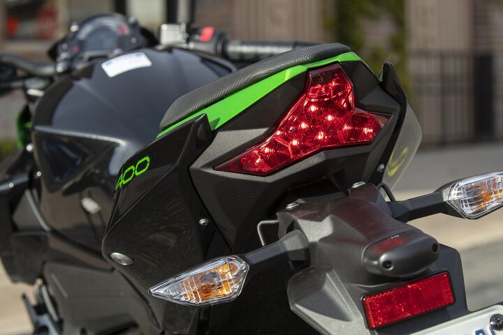 2019 kawasaki z400 review first ride, and the new taillight s also a highly efficient and bright LED