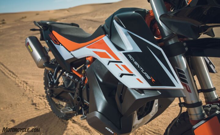 2019 ktm 790 adventure r first ride review, KTM claims a 280 mile range out of the 790 Adventure s 5 3 gallon tank
