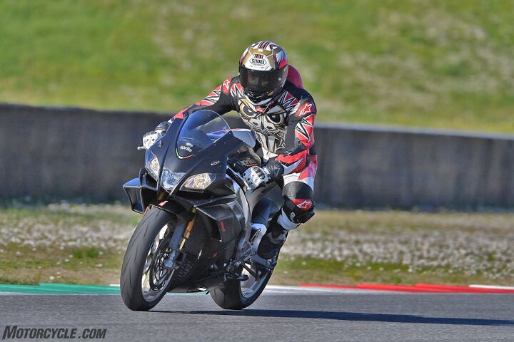 2019 aprilia rsv4 1100 factory review first ride, It s hard to say whether the winglets really make a difference without having a non winged version to compare to but the RSV4 1100 definitely felt planted and secure under braking