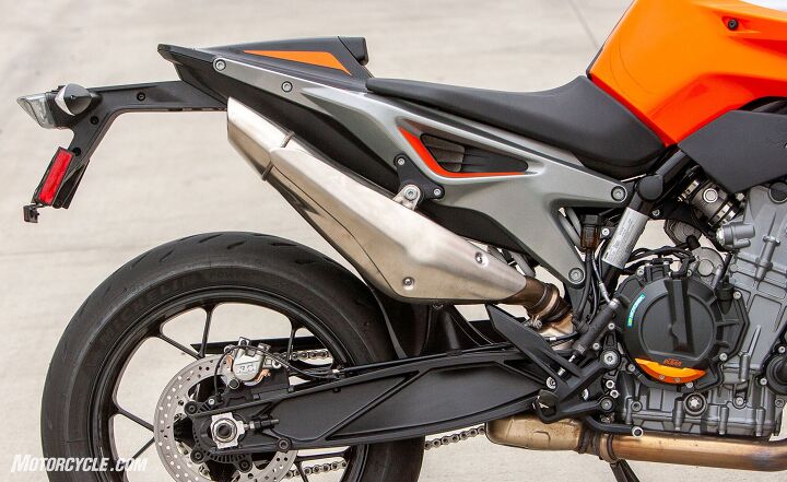 live with this 2019 ktm 790 duke long term review, If you re on a budget the Silencer Bracket and the Pillion Seat Cover are a nice way to make the 790 Duke look sportier and shave off a total of 5 6 lb