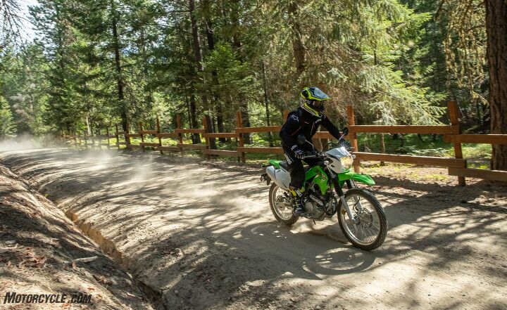 2020 kawasaki klx230 review first ride, Despite all the shots with me standing the seat is actually quite comfortable It s much better than the typical dirtbike 2 4 You also have passenger pegs Bring the whole family