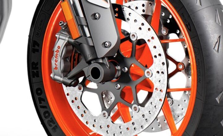 2020 ktm 890 duke r first look, Brembo Stylema monoblock calipers and 320 mm discs