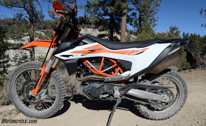 2019 ktm 690 enduro r review, The rear fuel tank subframe makes mounting a bag on the tail impossible or at the very least inconvenient If you did have luggage that you were able to somehow mount you d need to remove it to refuel Photo by Kiyoji Whitener