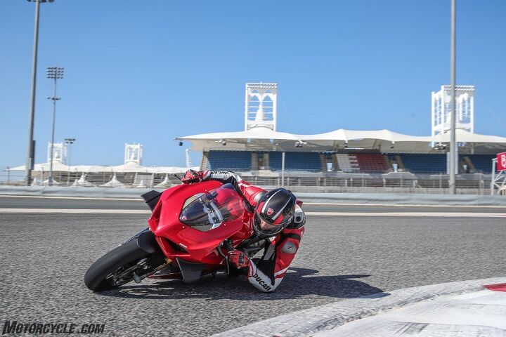 2020 ducati panigale v4 s review first ride, Not me but with the previous V4 S and its stiffer frame I m not sure I would have had the confidence to crank the bike over this far