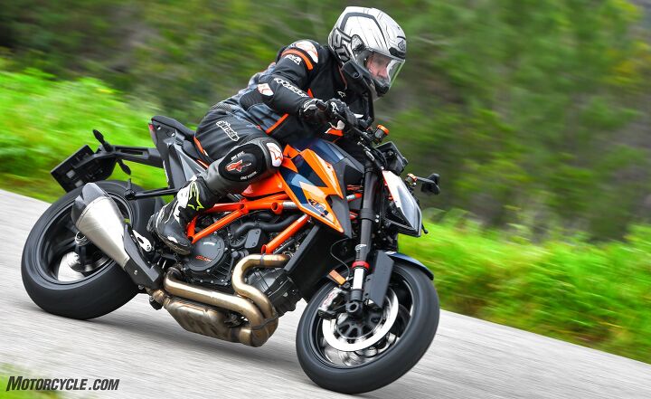 2020 ktm 1290 super duke r review first ride, With the grips moved forward and lower the upper body position is still all day comfortable while providing a better angle to maneuver the bike
