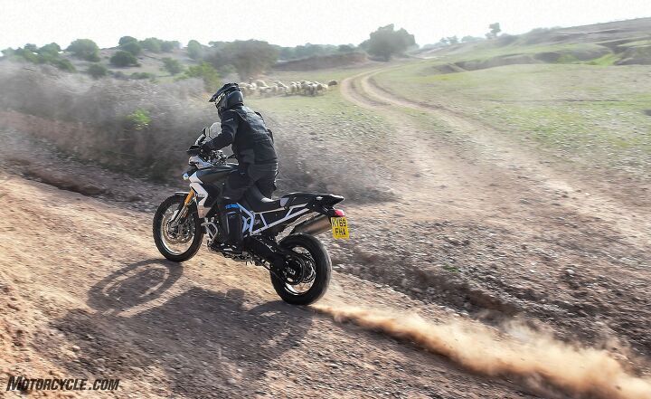 2020 triumph tiger 900 gt pro rally pro review first ride, The rear brake does a good job of helping change direction off road and is fairly easy to modulate Owners will also have the option to rotate the brake pedal for more or less clearance