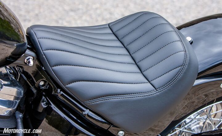 2020 harley davidson softail standard review, Perhaps a different seat that allows taller riders to sit higher and more rearward would alleviate some of the comfort issues