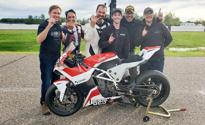 kramer hkr evo2 review, Oh yeah that crashed bike from up above It went on to win its class in the 5 hour endurance race at Brainerd International Raceway last year with a few moto journo hacks you may or may not recognize