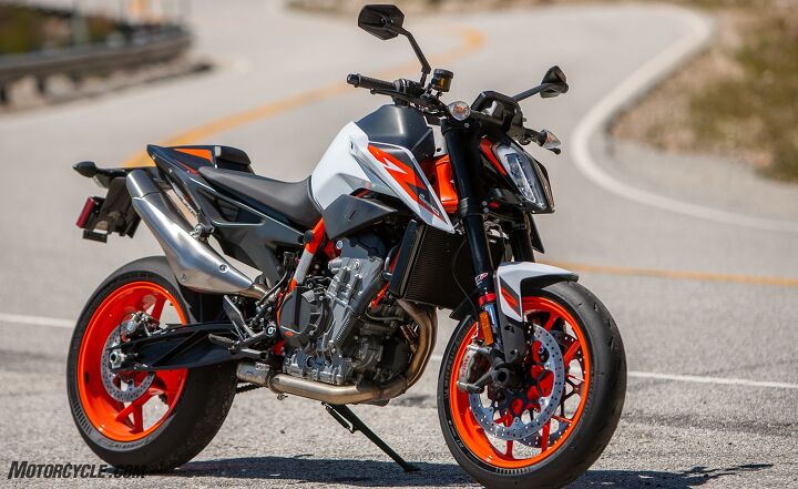 2020 ktm 890 duke r first ride review, The 2020 KTM 890 Duke R It s basically Evans bike but with updated electronics a bigger engine and better brakes Evans might dispute the brake thing though