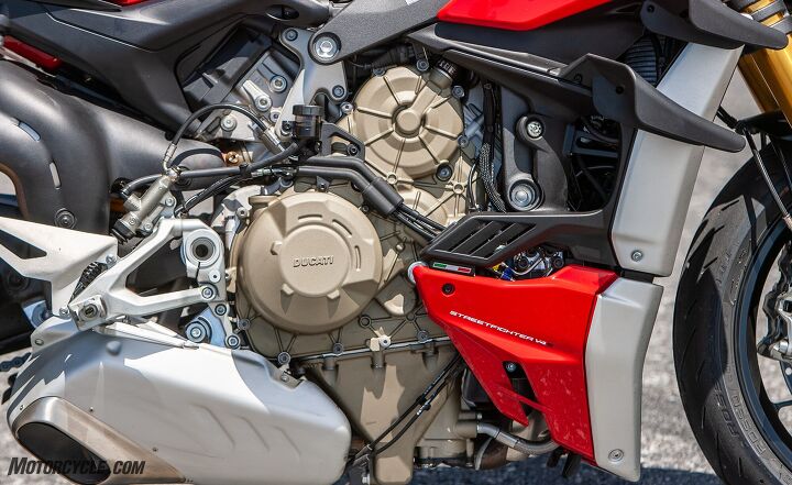 2020 ducati streetfighter v4s review first ride, The Desmosedici Stradale 1103cc V4 engine Wild when you want it mild when you need it But it s always thirsty