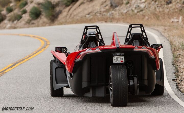 2020 polaris slingshot sl review, The Slingshot looks like a Le Mans prototype race car from the front and from the rear like a plastic chairlift with wheel stuck on back Kevin Duke