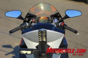church of mo 2010 ktm 1190 rc8r review, A compact and busy instrument cluster is sheltered by a fairly tall windscreen
