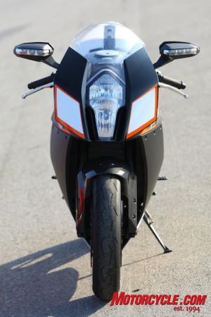 church of mo 2010 ktm 1190 rc8r review, The RC8R is slim and menacing Note the turnsignals in the mirrors