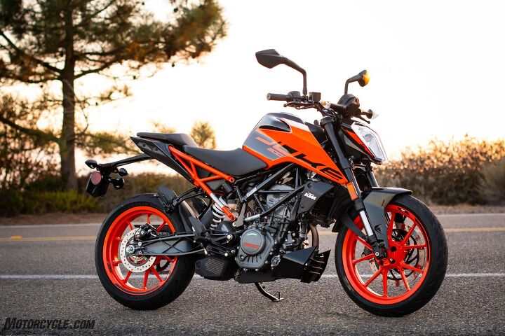2020 ktm 200 duke review first ride, The bolt on subframe means you won t have to trash the entire bike when those 12 o clock wheelies go wrong