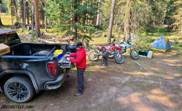 a week with gmc s sierra denali carbonpro, The work never stops Using the MultiPro s inner tailgate for a work surface was more convenient than I had originally thought and ended up being one of the more useful of the six configurations while out camping