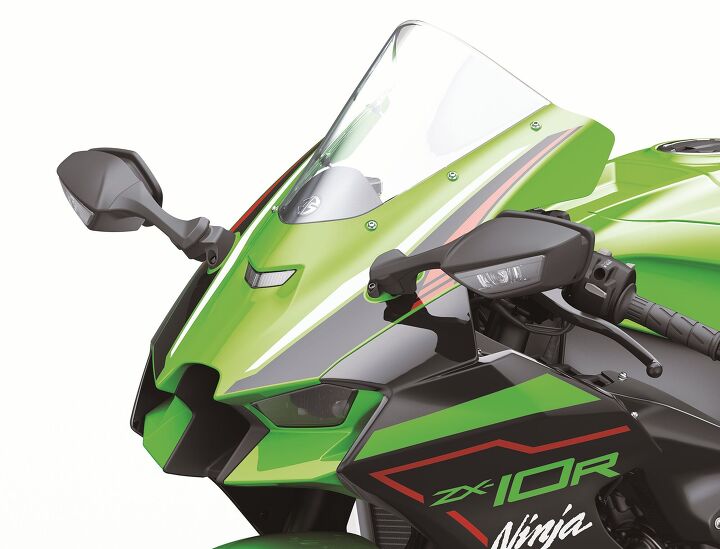 2021 kawasaki ninja zx 10r and zx 10rr a detailed first look, While internet and social media commenters are up in arms about the admittedly polarizing nose section they might have missed the fact Kawasaki designers integrated downforce generating winglets into the cowling