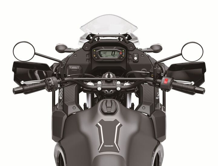 kawasaki is bringing the klr650 back for 2022, The new and improved cockpit with the most notable difference being the digital gauges