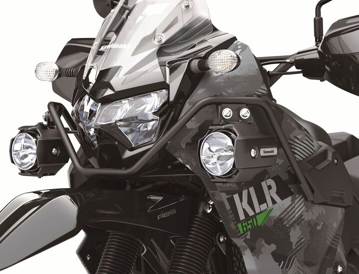 kawasaki is bringing the klr650 back for 2022, If the new LED headlight doesn t shoot enough light for you auxiliary lights are available An upgraded generator allows the KLR to power a number of gadgets