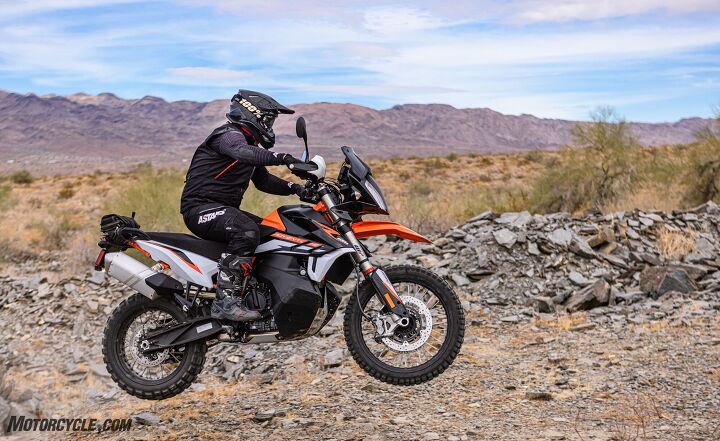 2021 ktm 890 adventure r review first ride, I believe I can get this machine landed and stopped before that pile of shale
