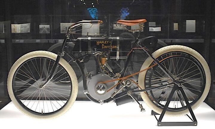 harley davidson serial 1 ebikes mosh cty and rush cty speed review first ride, At the museum Serial Number 1 the oldest known Harley Davidson motorcycle c 1903 Y know it actually does resemble these bicycles more than any modern Harley
