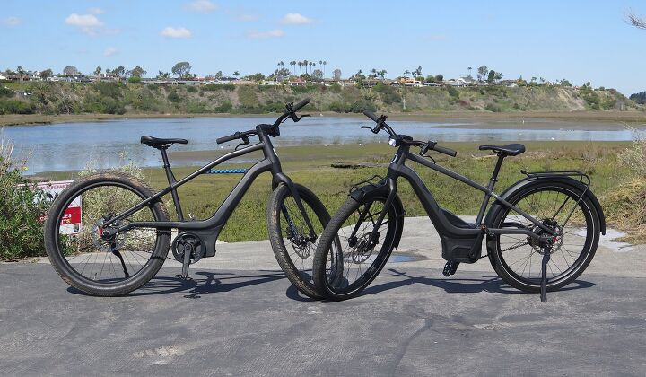 harley davidson serial 1 ebikes mosh cty and rush cty speed review first ride, MOSH CTY left and RUSH CTY Speed on the right