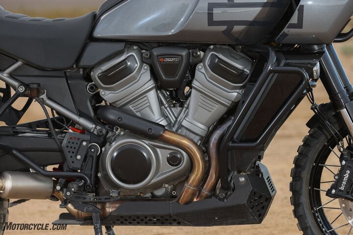 2021 harley davidson pan america 1250 special review first ride, The Harley Davidson Revolution Max protected by the accessory skid plate