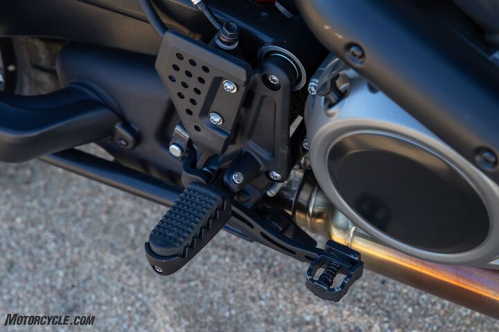 2021 harley davidson pan america 1250 special review first ride, The brake pedal can swivel between two positions by pulling it out and rotating it for off road riding though we had to move it up a smidge