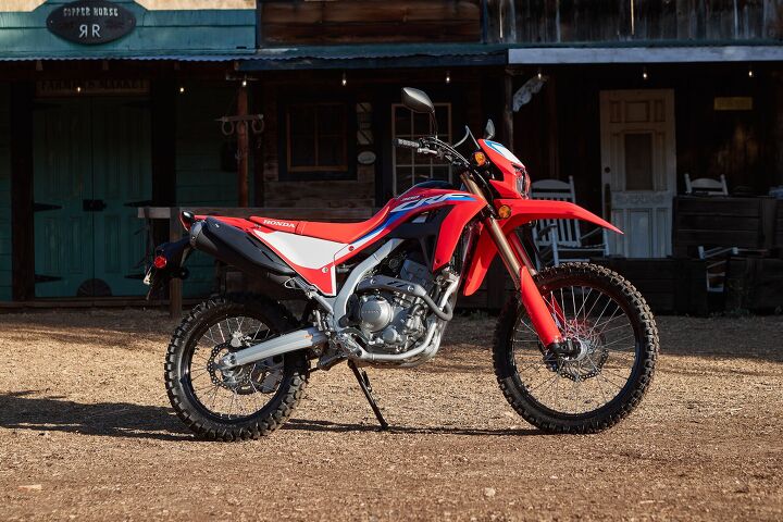 2021 honda crf300l rally review first ride, The 2021 Honda CRF300L and Rally now have a larger kickstand platform to help keep the bike upright while parked on loose surfaces